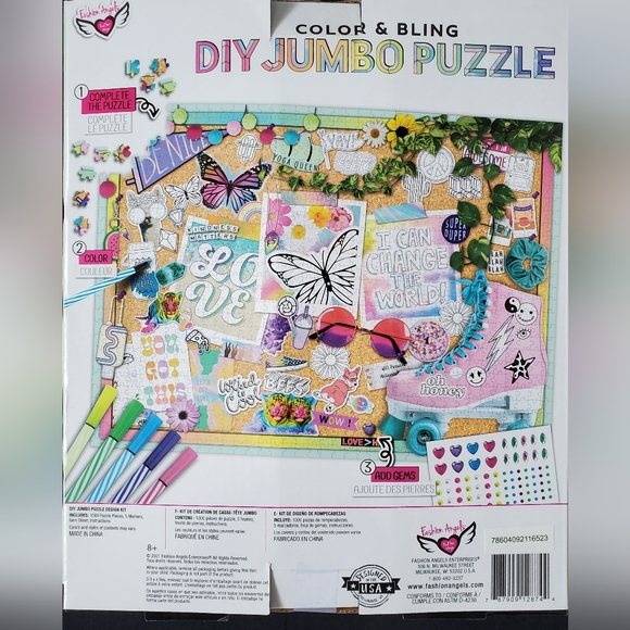 Fashion Angels color & bling diy jumbo puzzle kit - 1000 pieces - Picture 2 of 2
